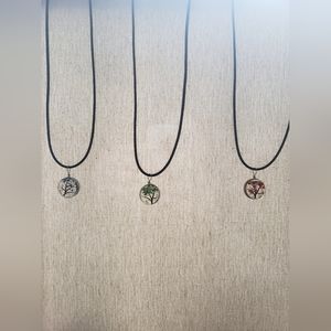 Handmade Glass Flower Pendant Necklaces